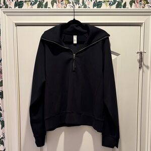 SPANX Black Zip-Up Pullover